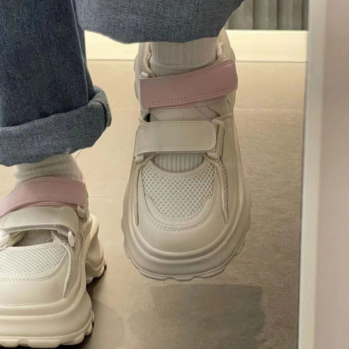 Damen Komfortable Sneakers mit verstellbarem Klettverschluss und atmungsaktivem Obermaterial EB