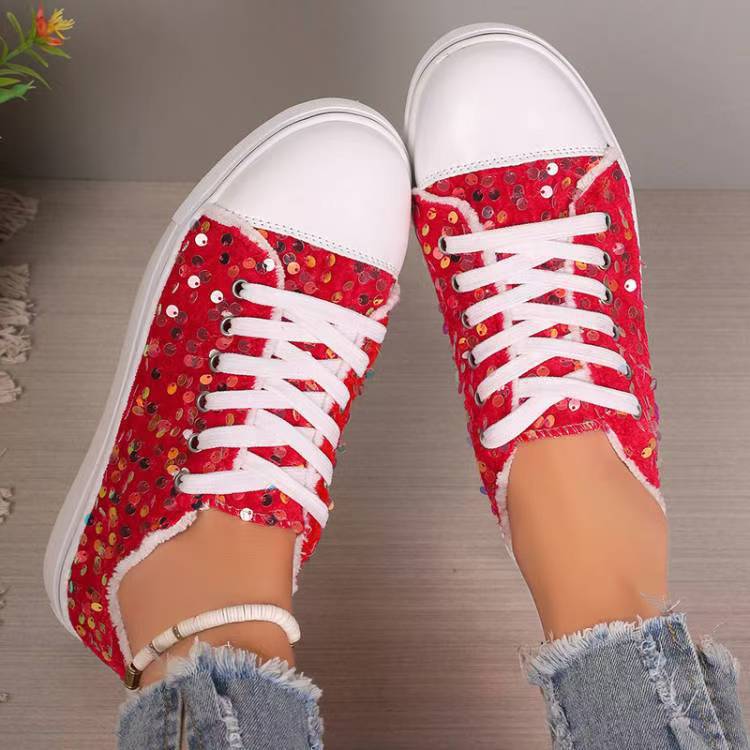 Damen Glitzernde Sneaker mit modischen Pailletten und lässigem Design EB