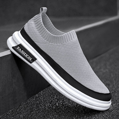 Damen Modische Slip-On Sneakers mit elastischem Strickobermaterial EB