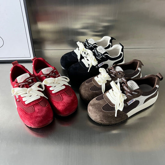 Damen Sportliche Sneakers mit atmungsaktiver Mesh-Oberfläche und eleganter Wildleder-Applikation EB