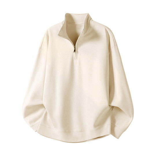 Damen Oversized Fleecepullover mit halb offenem Kragen EB