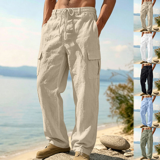 Herren Cargo-Hose mit Kordelzug, weitem Schnitt und aufgesetzten Taschen EB