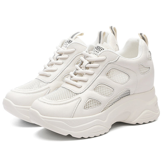 Damen Bequeme Lauf-Sneaker mit atmungsaktivem Mesh-Obermaterial und stoßdämpfender Sohle EB