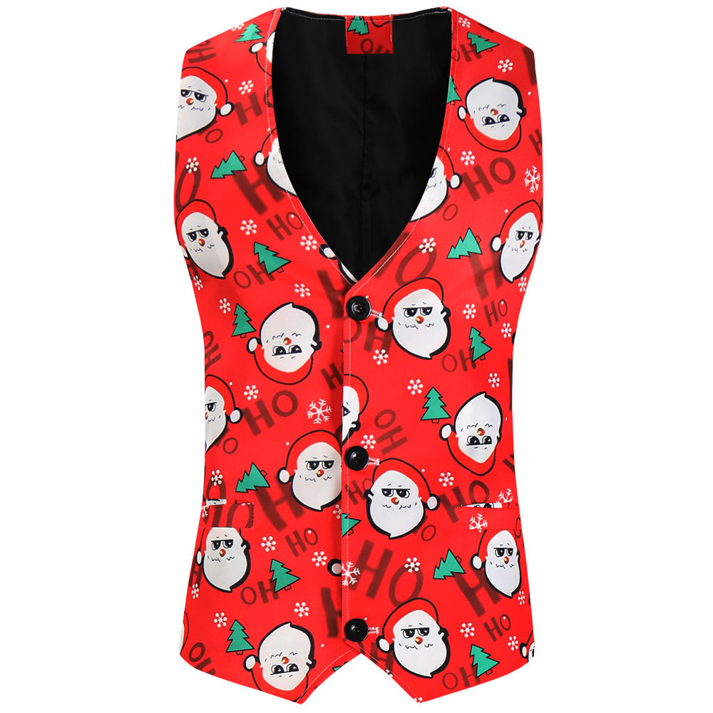 Damen Weihnachtsanzug im festlichen Design mit Sakko, Hose und Weste EB