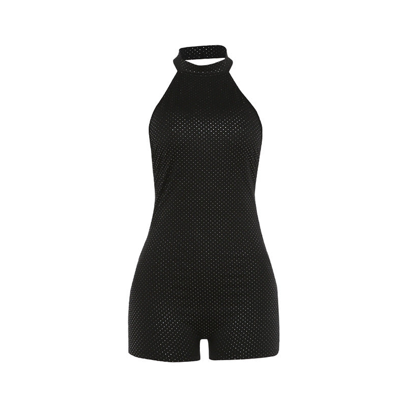 Damen Sportlicher Einteiler mit Hochkragen und atmungsaktivem Mesh EB