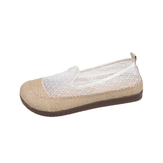 Damen Slip-On Ballerinas mit atmungsaktiver Netzstruktur und bequemer Sohle EB