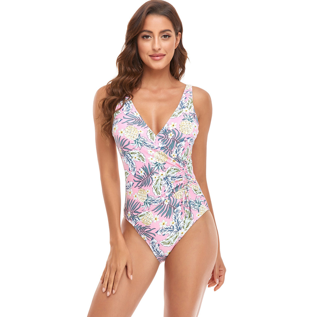 Damen Schwimmanzug mit elegantem Wickeldesign und Raffung EB