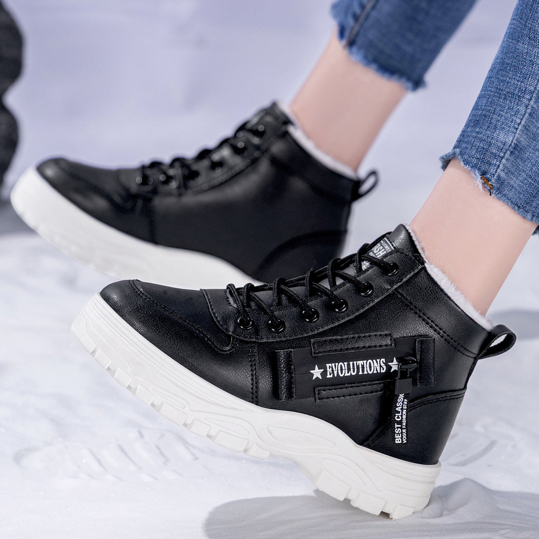 Damen Modische Winterboots mit Warmfutter und rutschfester Sohle EB