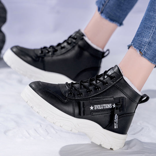 Damen Modische Winterboots mit Warmfutter und rutschfester Sohle EB