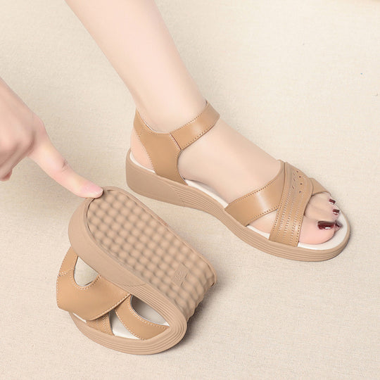 Damen Wedge-Sandaletten mit verstellbarem Riemendesign und komfortablem Fußbett EB