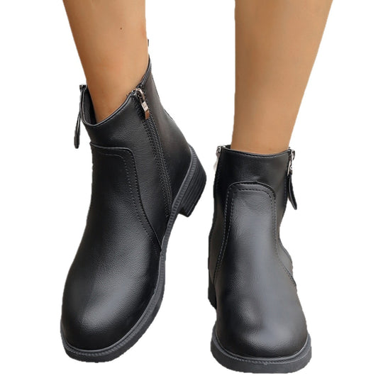 Damen Elegante Stiefeletten mit Reißverschluss und modischem Design EB