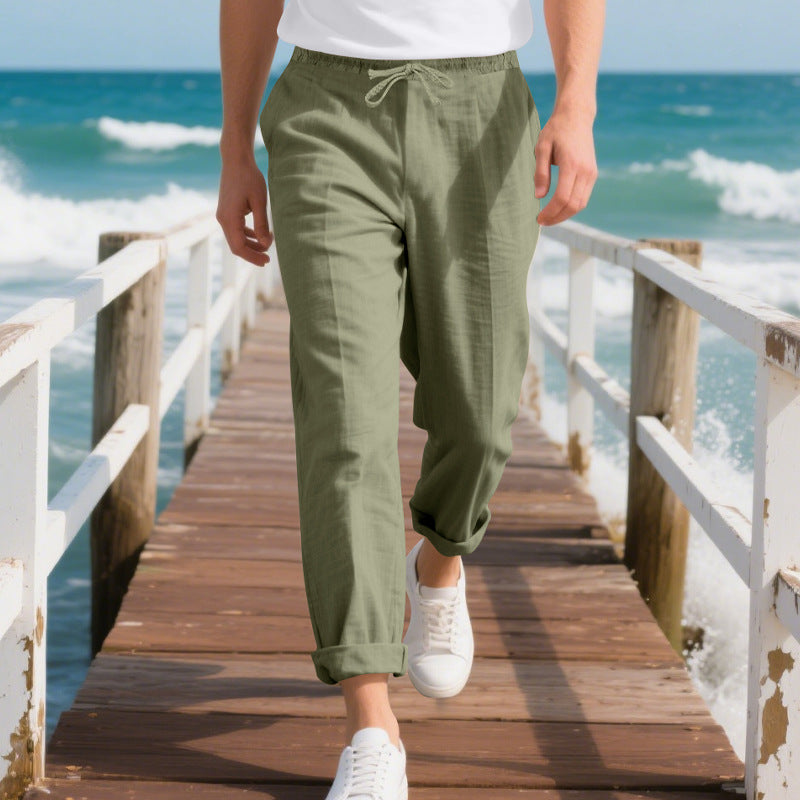 Herren Bequeme Strandhose mit verstellbarem Kordelzug EB