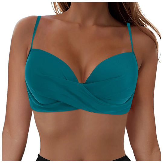 Damen Elegantes Bikinioberteil mit Wickeldesign EB