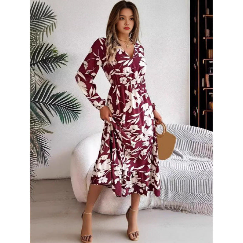 Damen Maxi-Kleid mit blumigem Muster EB