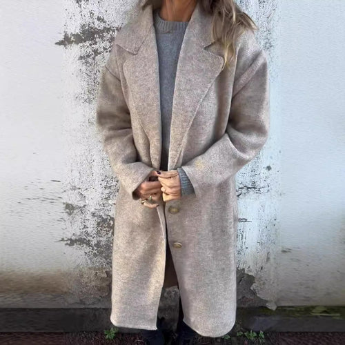 Damen Oversized Wollmantel mit eleganten Details EB