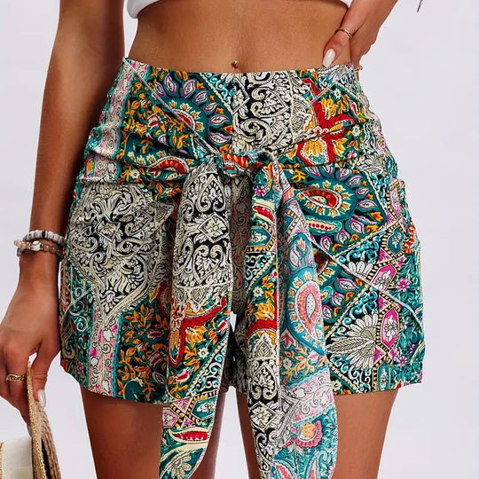 Damen Wickelrock mit kunstvollem Muster EB