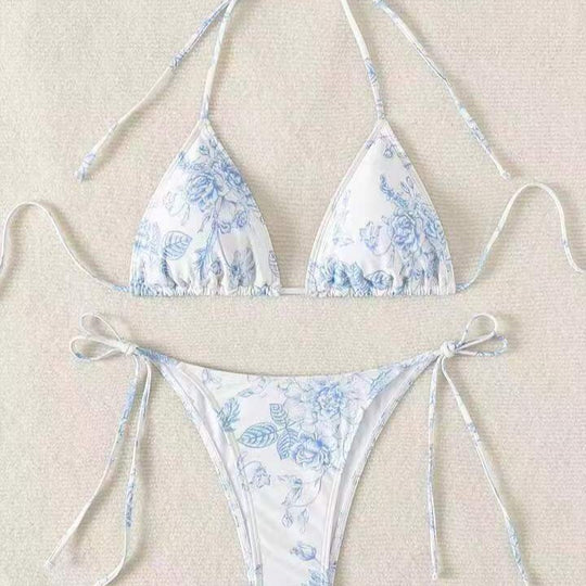 Damen Elegantes Triangel-Bikini-Set mit herausnehmbaren Polstern EB