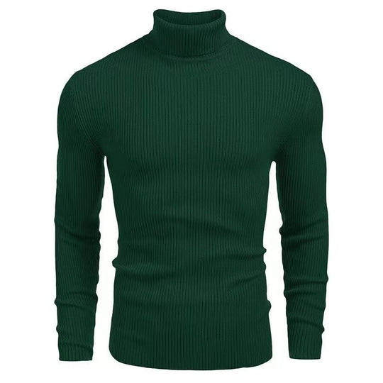 Damen Strickpullover mit hohem Kragen und Rippenmuster EB