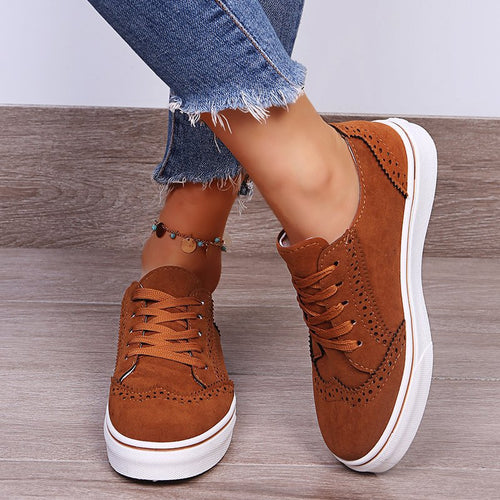 Damen lässige Sneaker mit edlen Perforationen EB