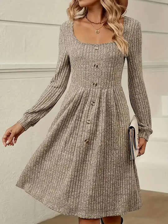 Damen Strickkleid mit Knopfleiste EB