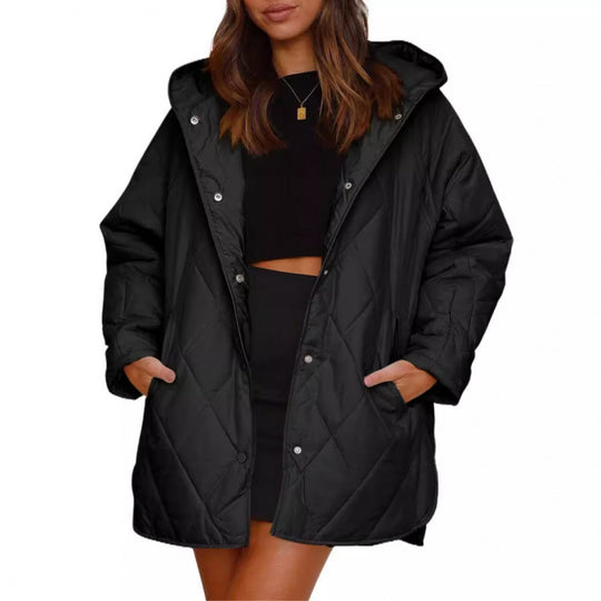 Damen warme Steppjacke mit Kapuze EB