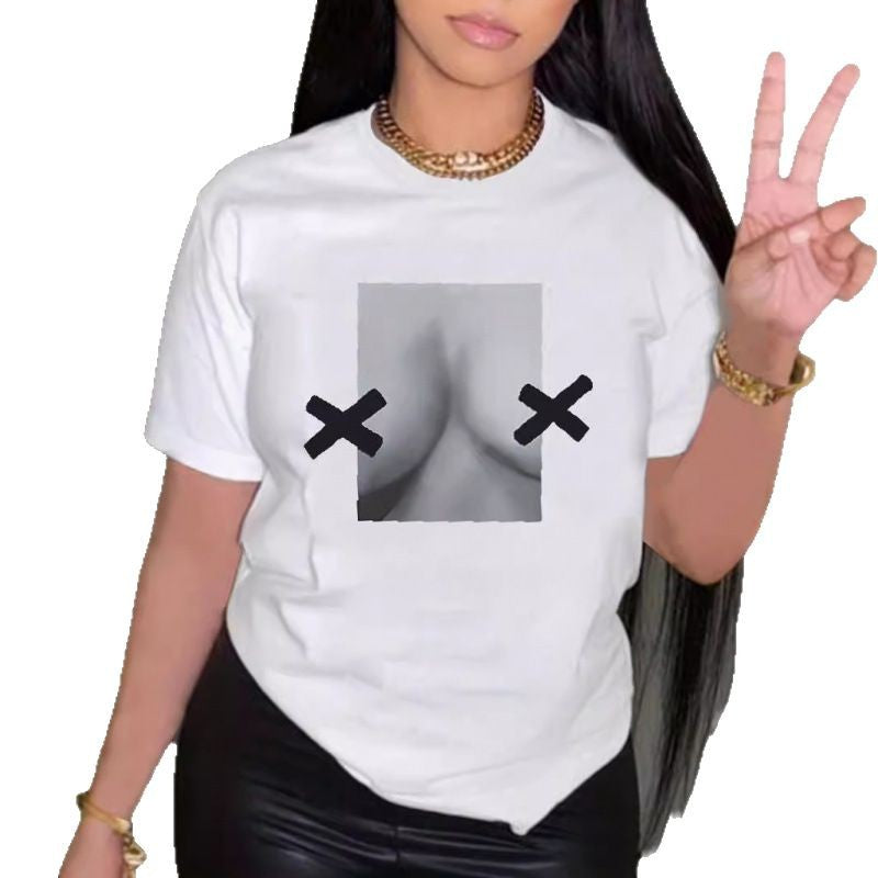 Damen T-Shirt mit innovativem Grafikdesign EB