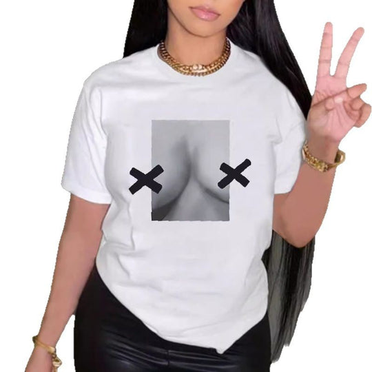 Damen T-Shirt mit innovativem Grafikdesign EB