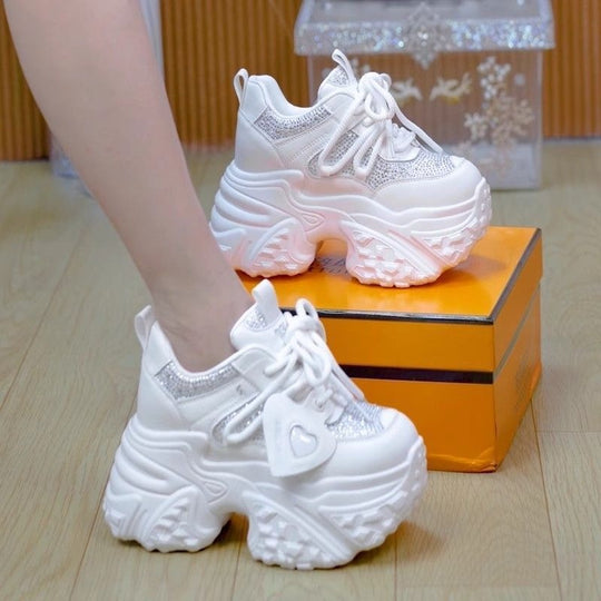 Damen Chunky Sneakers mit glitzernden Akzenten und stylischem Design EB