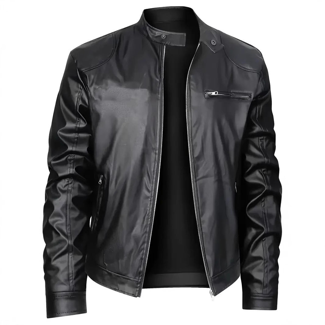 Herren elegante Kunstlederjacke mit modernem Design EB