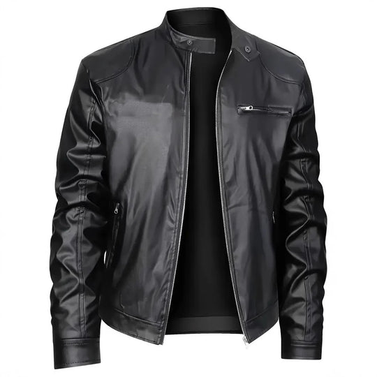 Herren elegante Kunstlederjacke mit modernem Design EB