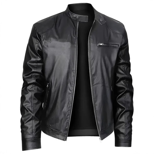 Herren elegante Kunstlederjacke mit modernem Design EB
