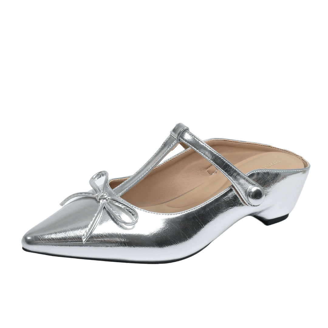 Damen Sling-Ballerinas mit eleganter Schleifen-Applikation und modischer Riemchenführung EB