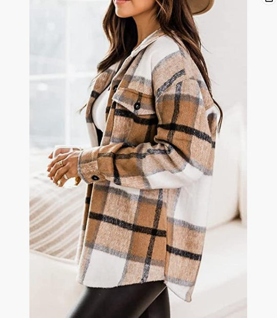 Damen Kariertes Flanellhemd EB