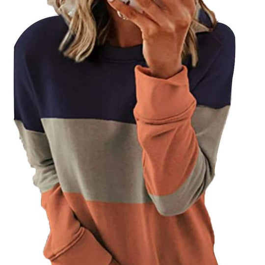 Damen Colorblock-Sweatshirt mit Rundhalsausschnitt, oversized Schnitt und dekorativen Seitenschlitzen EB