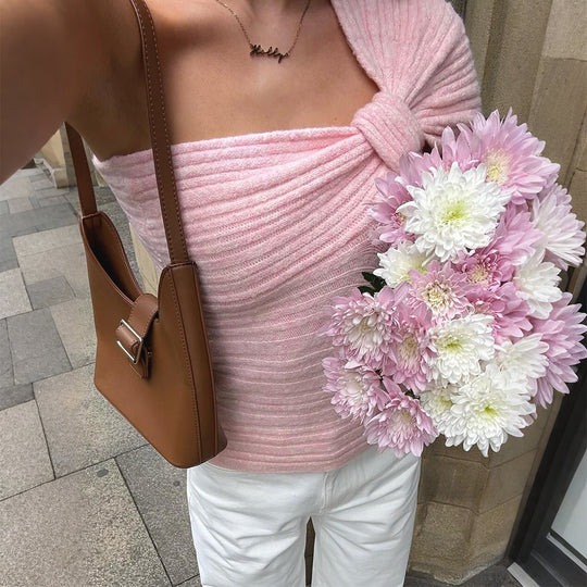 Damen Top mit Rüschendetails und figurbetontem Schnitt EB