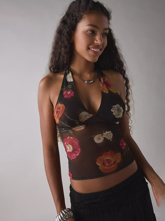 Damen Elegantes und figurbetontes Oberteil im angesagten Muster EB