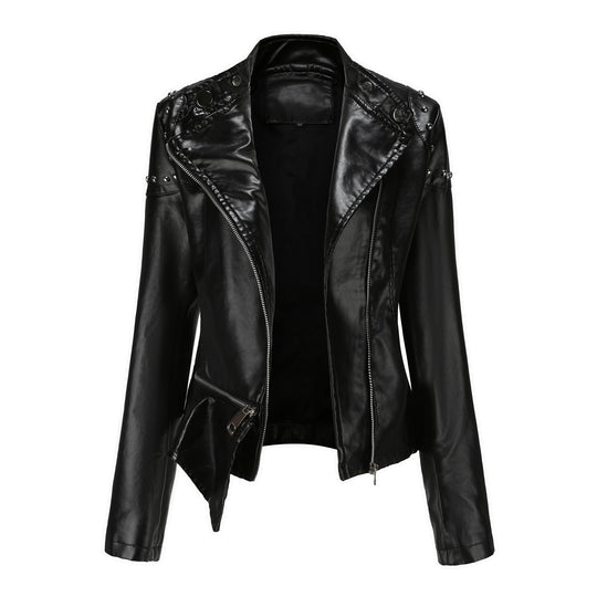 Damen trendige Bikerjacke mit modischen Details EB