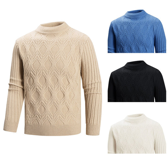 Herren Rollkragenpullover mit strukturierter Strickoberfläche EB