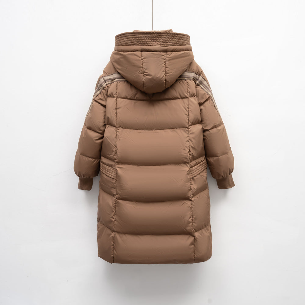 Damen Isolierter Wintermantel mit funktionalen Taschen und verstellbarer Kapuze EB