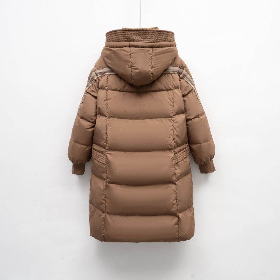 Damen Isolierter Wintermantel mit funktionalen Taschen und verstellbarer Kapuze EB