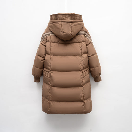 Damen Isolierter Wintermantel mit funktionalen Taschen und verstellbarer Kapuze EB