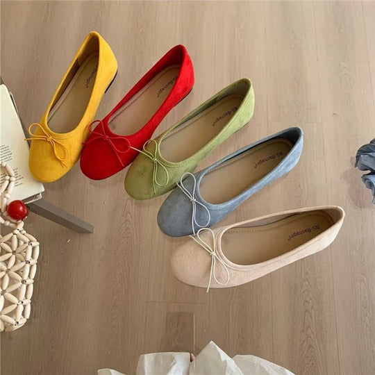 Damen elegante Ballerinas mit dekorativer Schleife EB