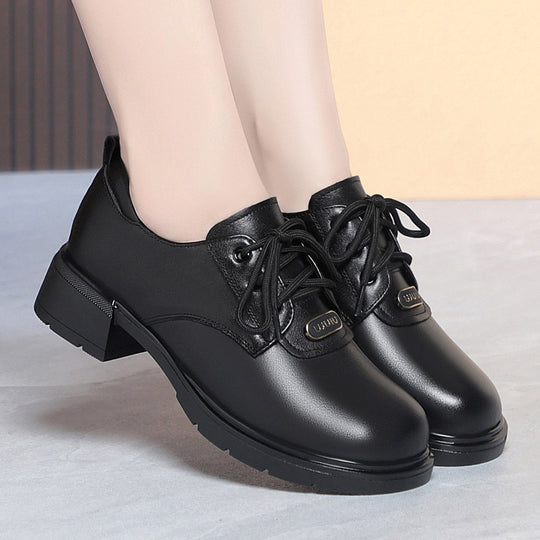 Damen klassische Schnürschuhe mit modernem Blockabsatz EB
