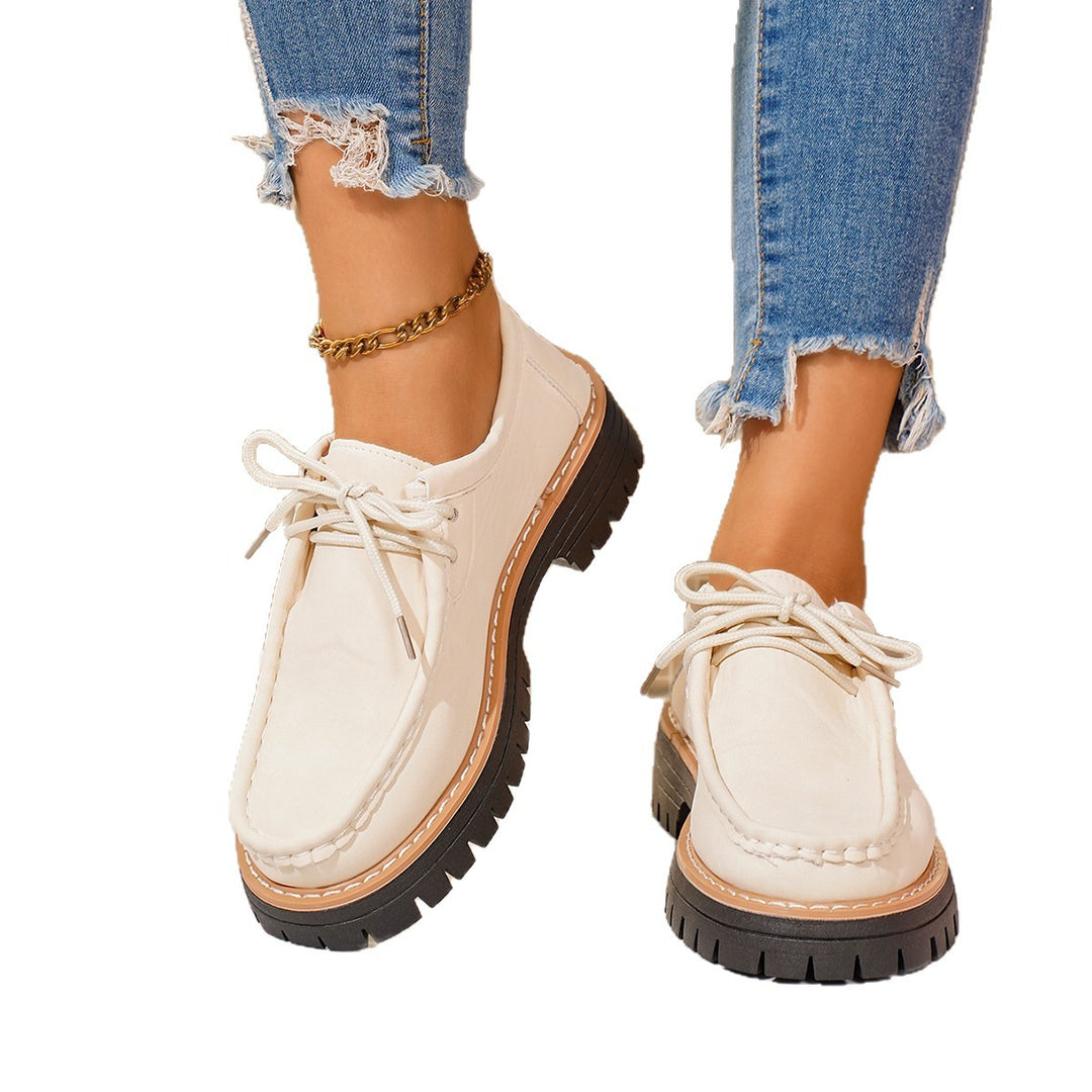 Damen robuste Mokassins mit rutschfester Profilsohle und handgenähtem Design EB