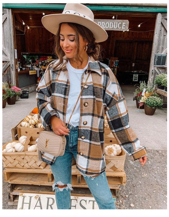 Damen Kariertes Flanellhemd EB