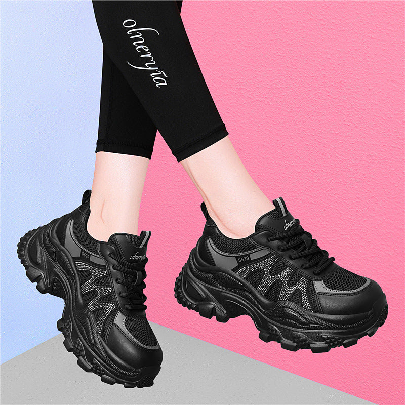 Damen Sportliche Chunky Sneakers mit atmungsaktivem Obermaterial und rutschfester Sohle EB