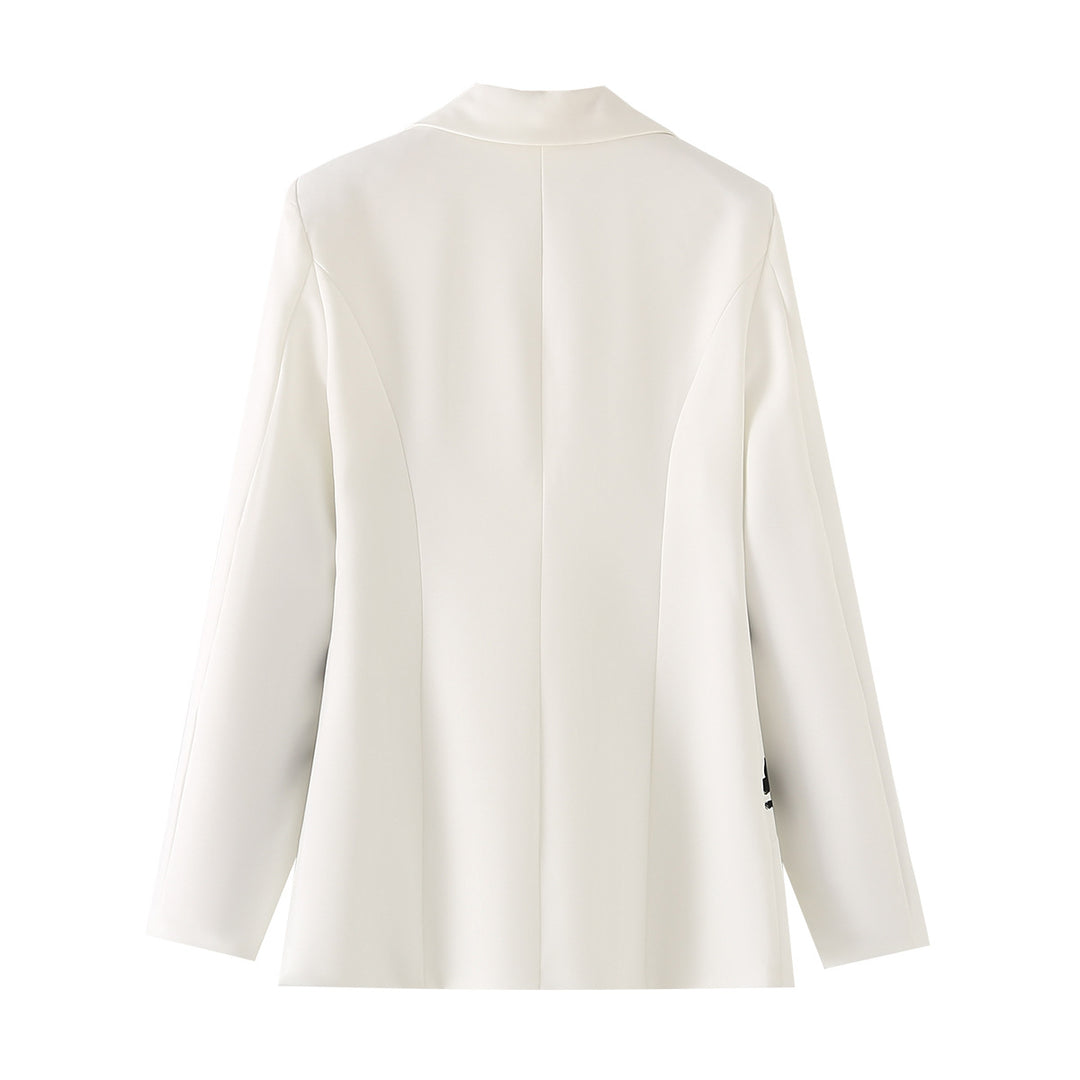 Damen elegante Blazerjacke mit floralen Details und hochwertiger Verarbeitung EB