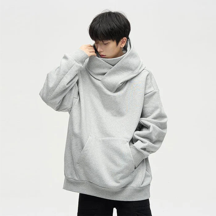 Damen Lässige Oversized Kapuzenpullover mit hochgezogenem Kragen EB