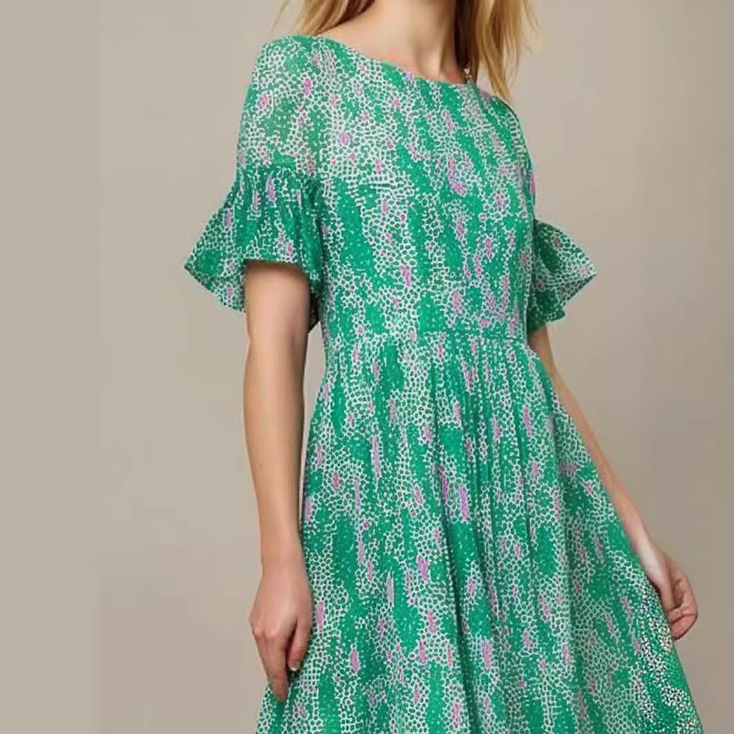 Damen Midi Kleid mit luftigen Rüschenärmel von EB