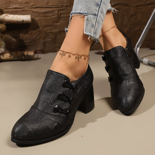 Damen elegante Stiefeletten mit modischem Knopfdesign EB